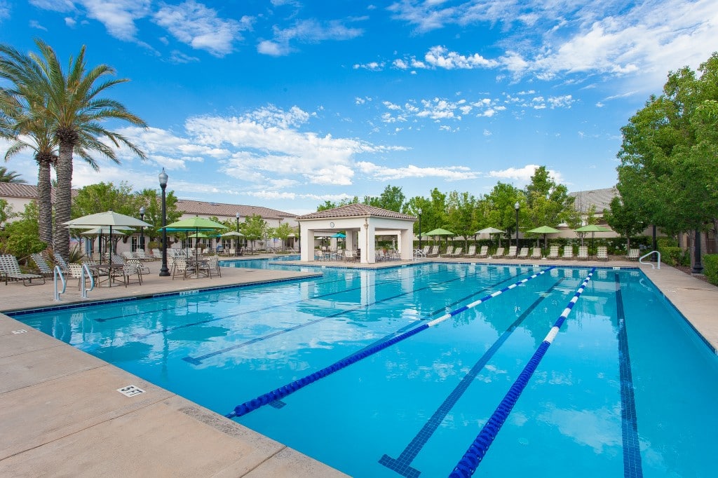 The outdoor pool at Heritage Park in Sacramento, California.