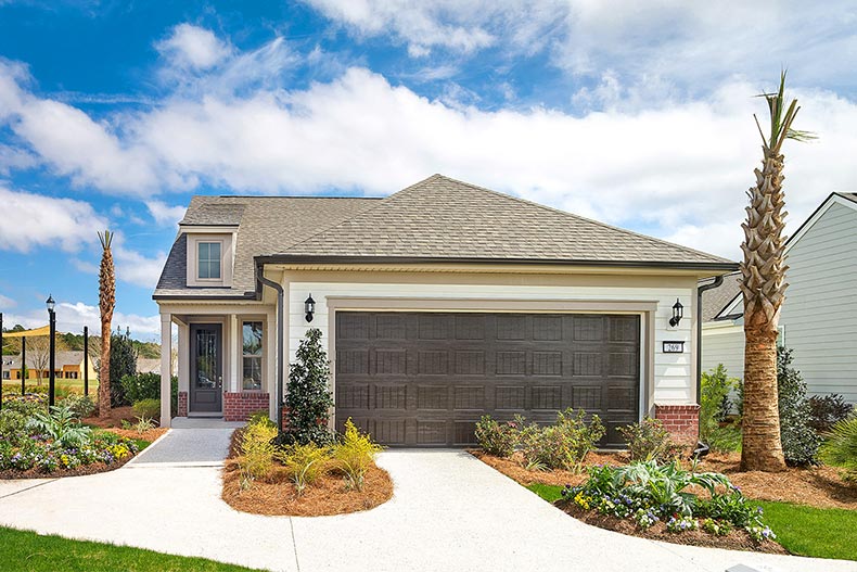 Exterior view of a home in Sun City Hilton Head in South Carolina.