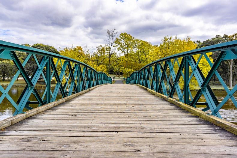 A bridge over the Fox River in the Chicago suburbs.