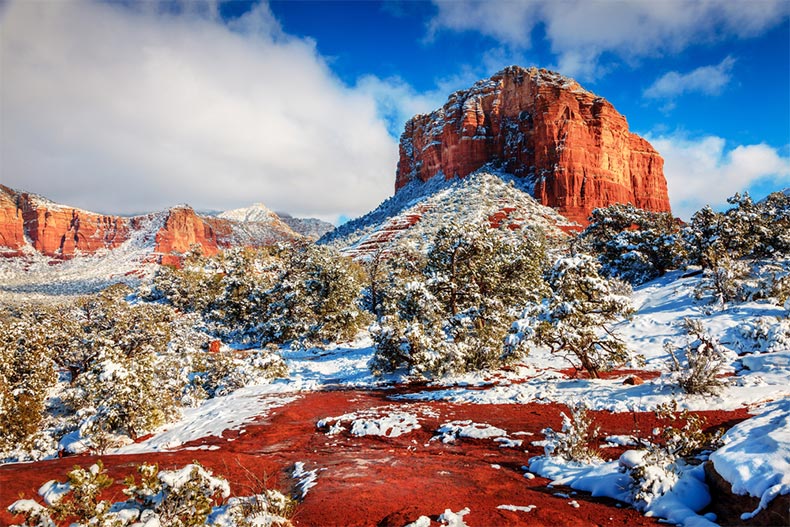 Snow covering the Northern Arizona desert