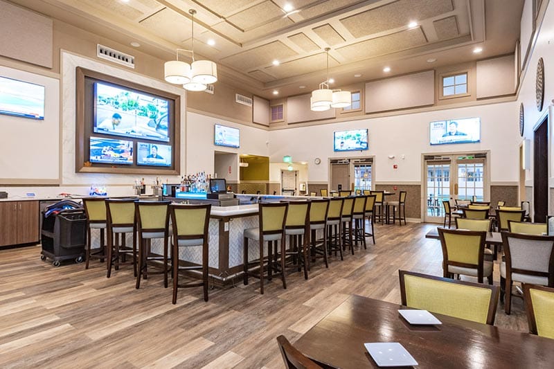 Interior view of the Grille Restaurant and Bar in Solivita, a 55+ community in Kissimmee, Florida.