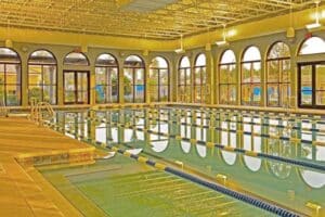 Interior view of the indoor pool at Del Webb Ponte Vedra in Ponte Vedra, Florida.