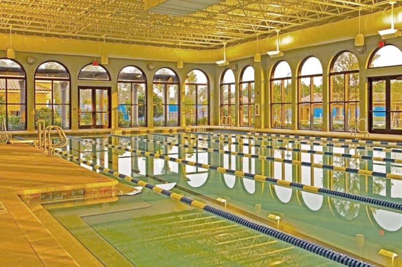 Interior view of the indoor pool at Del Webb Ponte Vedra in Ponte Vedra, Florida.