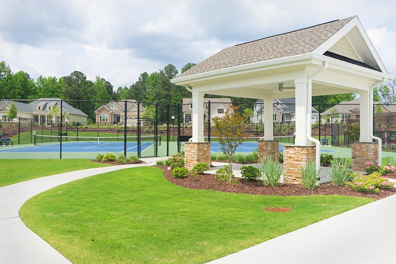 The tennis courts at Regency at White Oak Creek in Apex, North Carolina.