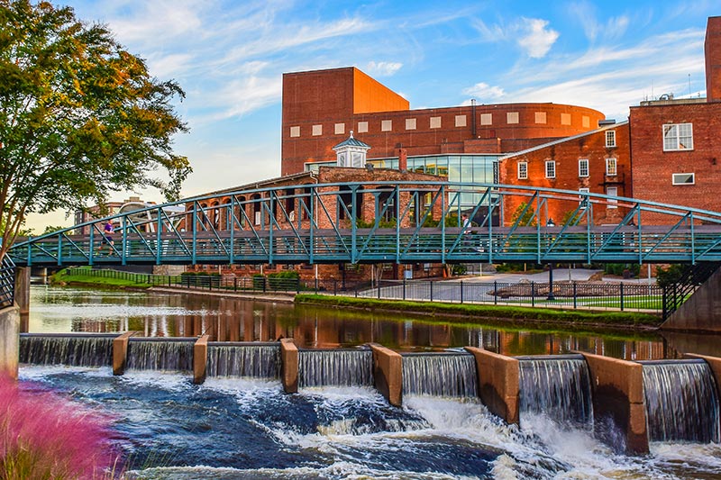 River Place bridge in downtown Greenville, South Carolina.