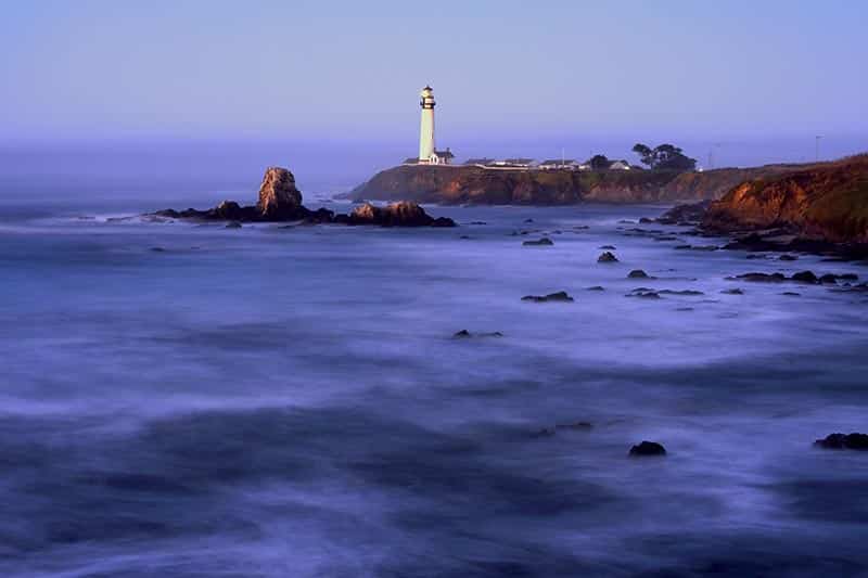 San Mateo's Pigeon Point lighthouse at sunrise.