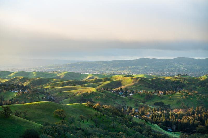 Mt. Diablo foothills overlooking town of Walnut Creek, California.