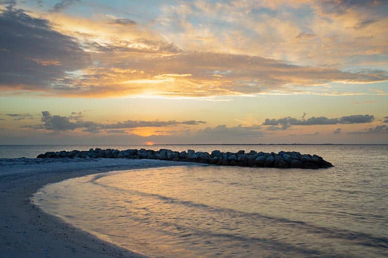 Sunset with beautiful cloud formation over Apollo Beach, FL.