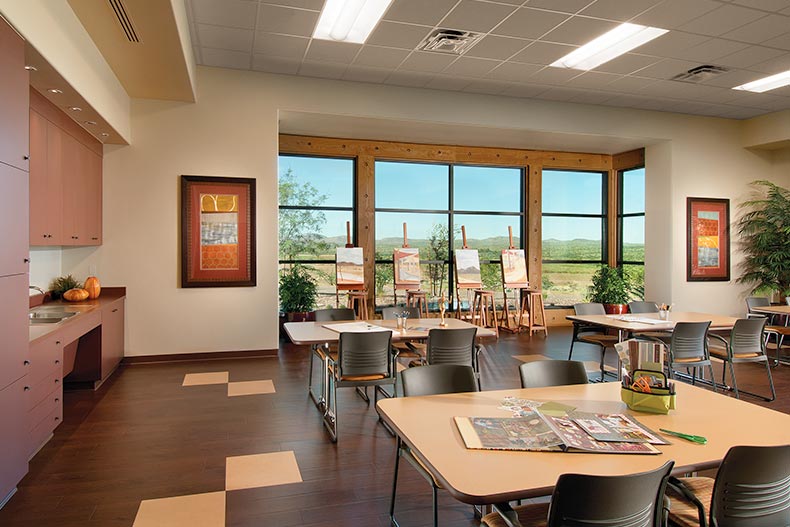 Interior view of an art studio at SaddleBrooke Ranch in Oracle, Arizona.