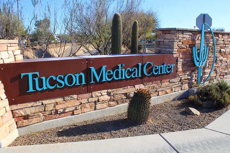 Sign for Tucson Medical Center in Arizona.