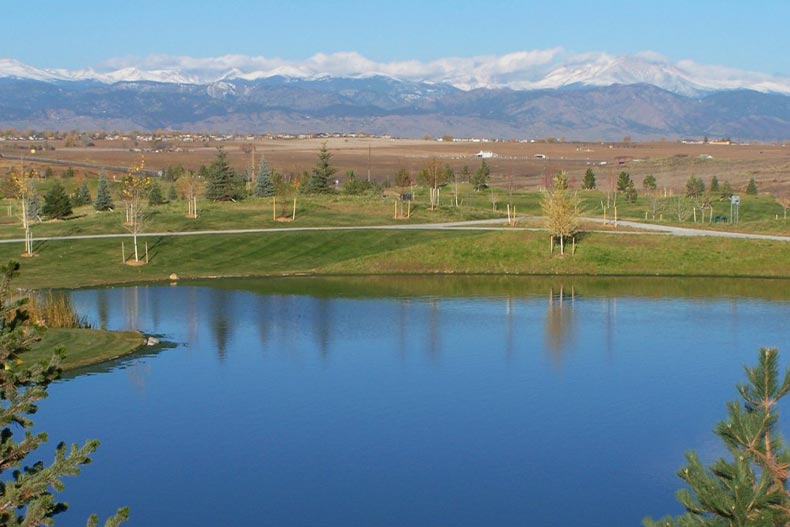 Mountains surrounding the grounds of Anthem Ranch in Broomfield, Colorado.