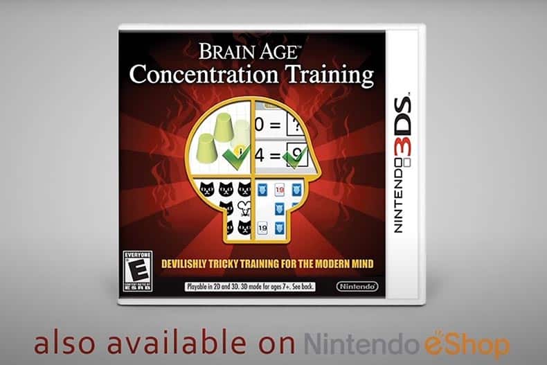 The box art for the Nintendo game Brain Age Concentration Training.