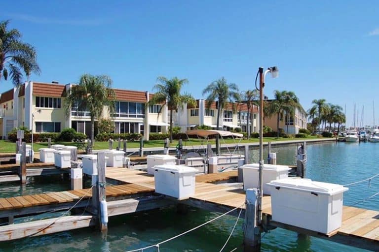 The docks at Colonnades at Fort Pierce in Fort Pierce, Florida.