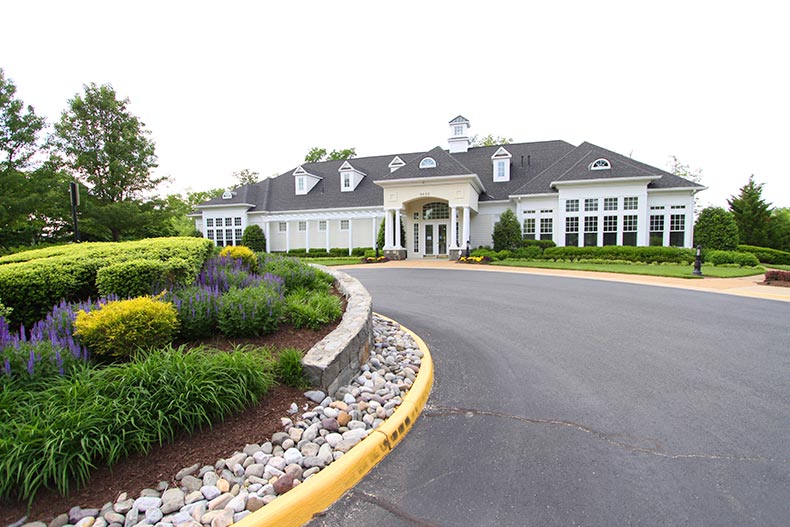 Exterior view of the clubhouse at Dunbarton in Bristow, Virginia.