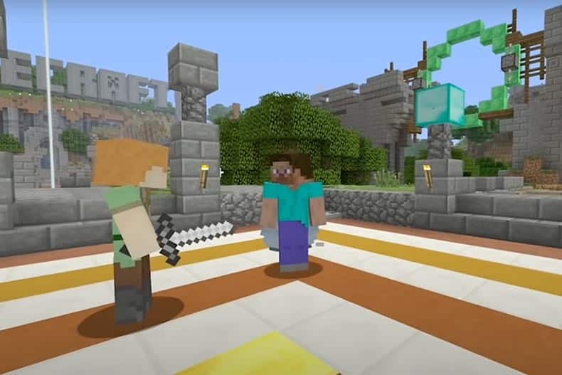 Two characters in the video game Minecraft.