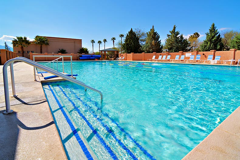 An outdoor pool at Las Campanas in Green Valley, Arizona.