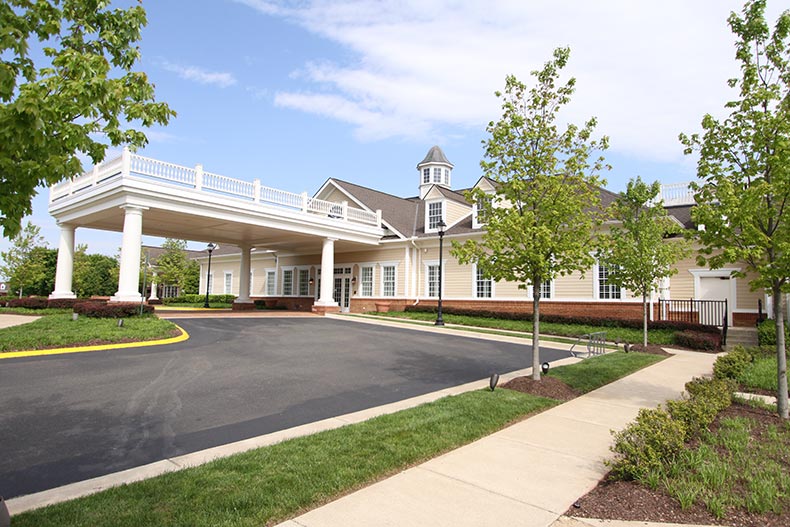 Exterior view of the clubhouse at Regency at Dominion Valley in Haymarket, Virginia.