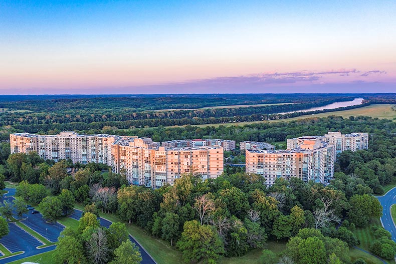 Aerial view of Lansdowne Woods of Virginia in Lansdowne, Virginia.