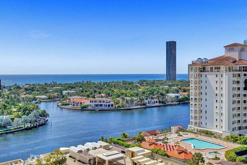 The view from The Terraces at Turnberry in Aventura, Florida on a sunny day.