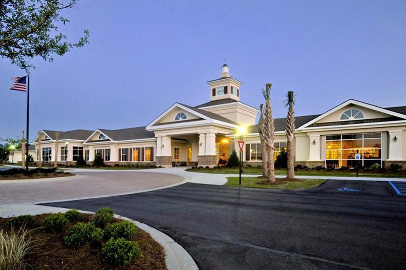 Exterior view of the clubhouse at Del Webb Charleston at Nexton in Summerville, South Carolina.