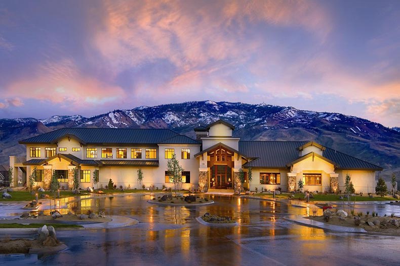 Mountains behind the clubhouse at Sierra Canyon in Reno, Nevada.