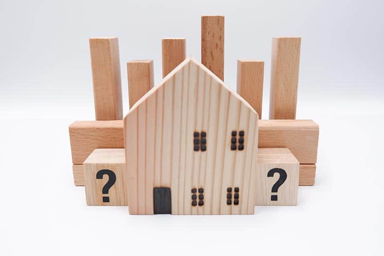 Wooden blocks representing the housing market.