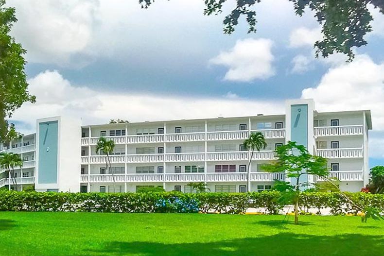 A condo building on the grounds of Century Village East in Deerfield Beach, Florida.