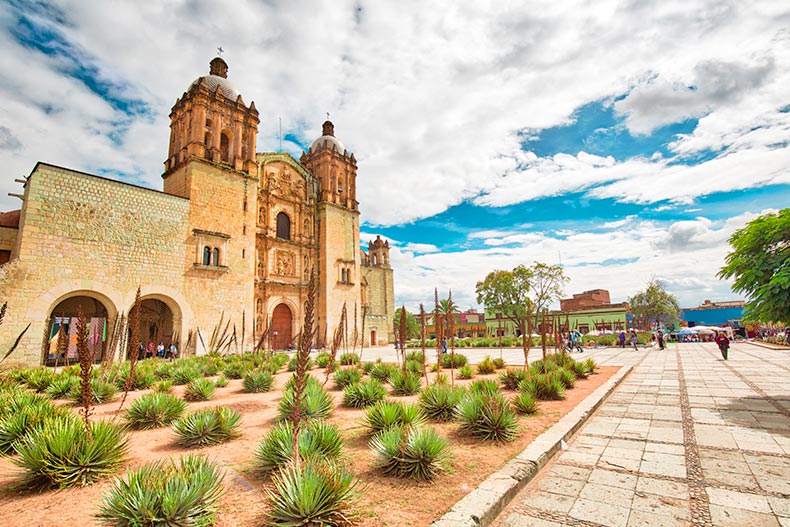 The Santo Domingo Cathedral in Oaxaca City, Mexico.