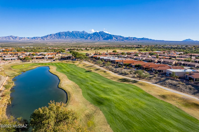 Aerial view of golf course