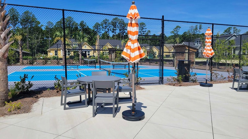Patio and Pickleball Court