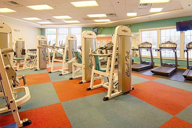 The fitness center at Canal Walk in Somerset, New Jersey.