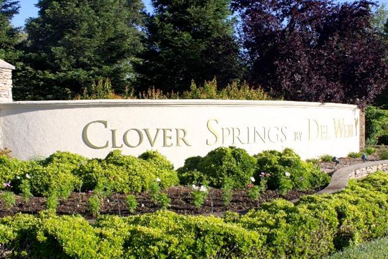 The community sign at Clover Springs in Cloverdale, California.