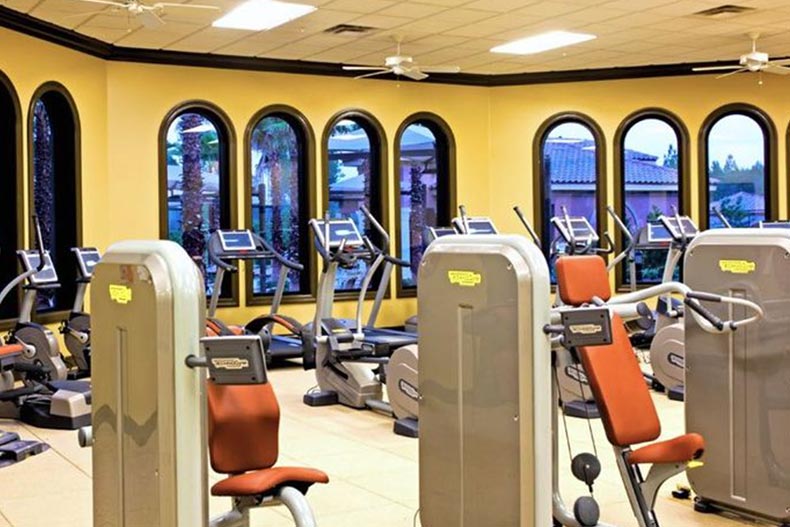 The fitness center at Del Webb Ponte Vedra in Ponte Vedra, Florida.