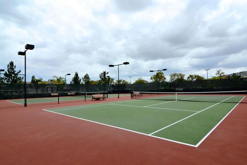 Tennis courts at Four Seasons at Hemet in Hemet, California.