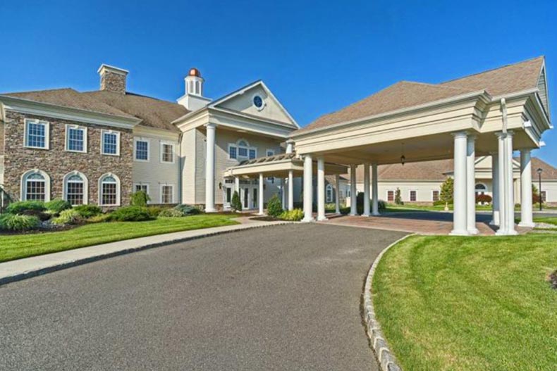 Exterior view of the clubhouse at Greenbriar Oceanaire in Waretown, New Jersey.