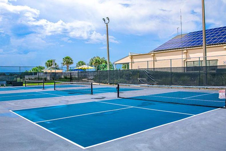 Tennis courts at On Top of the World in Ocala, Florida.