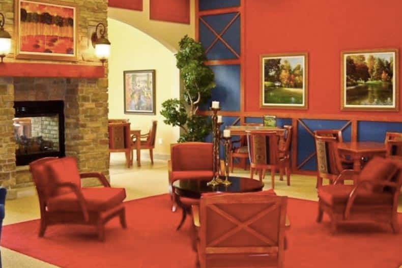 Interior view of a lounge at Pioneer Ridge in North Ridgeville, Ohio.