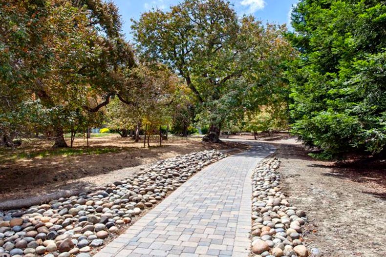 A walking path on the grounds of Rossmoor in Walnut Creek, California.