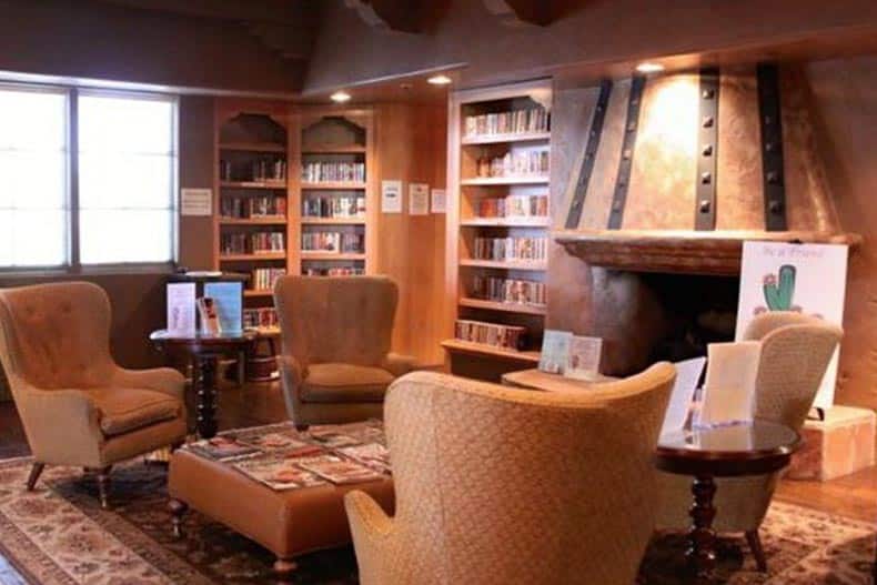 Interior view of the library at SaddleBrooke in Tucson, Arizona.