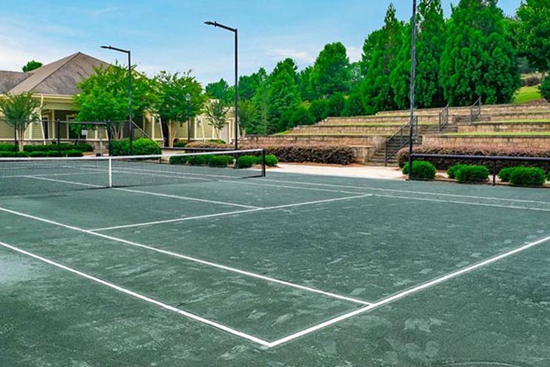 A tennis court at Sun City Peachtree in Griffin, Georgia.