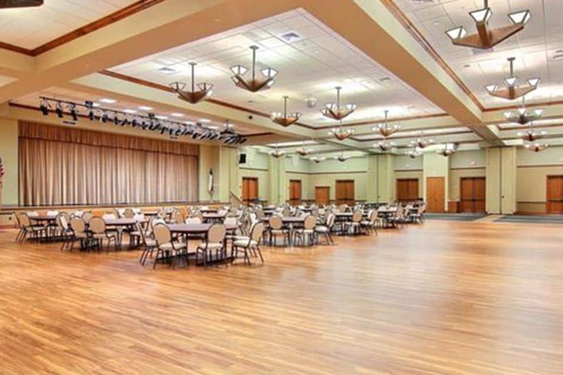 Interior view of the ballroom at Sun City Texas in Georgetown, Texas.