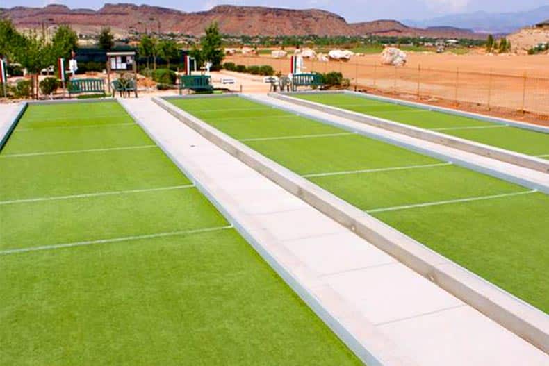 The bocee ball courts at SunRiver St. George in St. George, Utah.