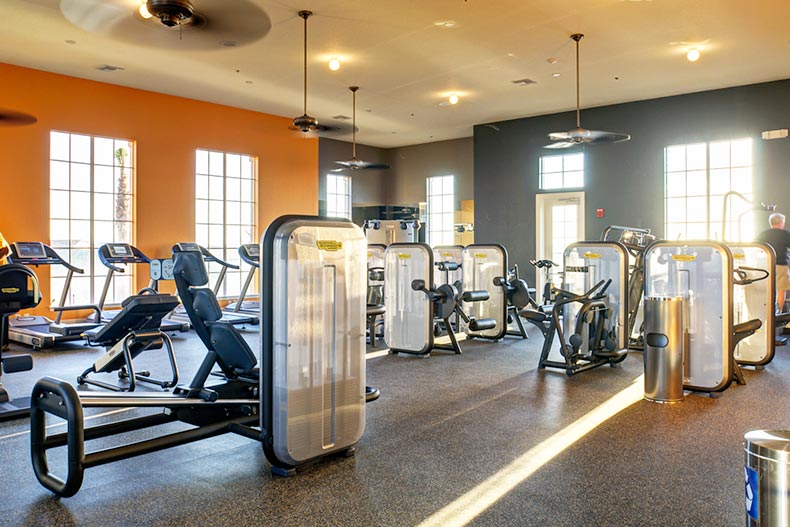 The fitness center at Trilogy Orlando in Groveland, Florida.