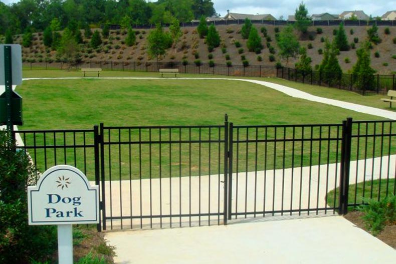 The dog park at Village at Deaton Creek in Hoschton, Georgia.