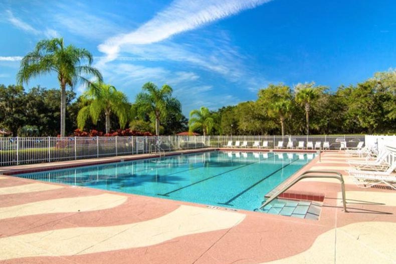 The outdoor pool at Highland Lakes in Leesburg, Florida.