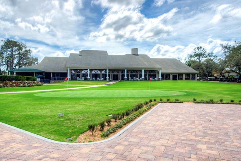 The putting green on the grounds of Timber Pines in Spring Hill, Florida.