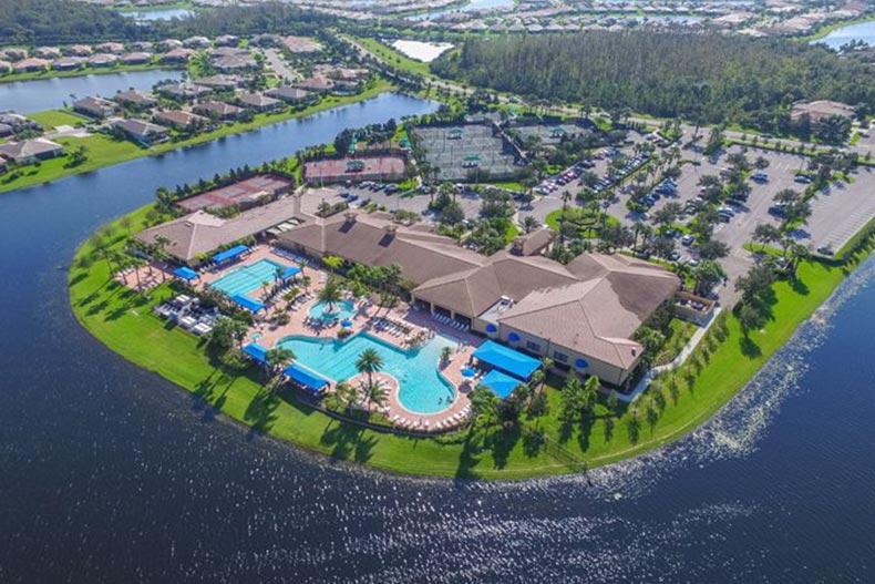 Aerial view of Valencia Lakes in Wimauma, Florida.