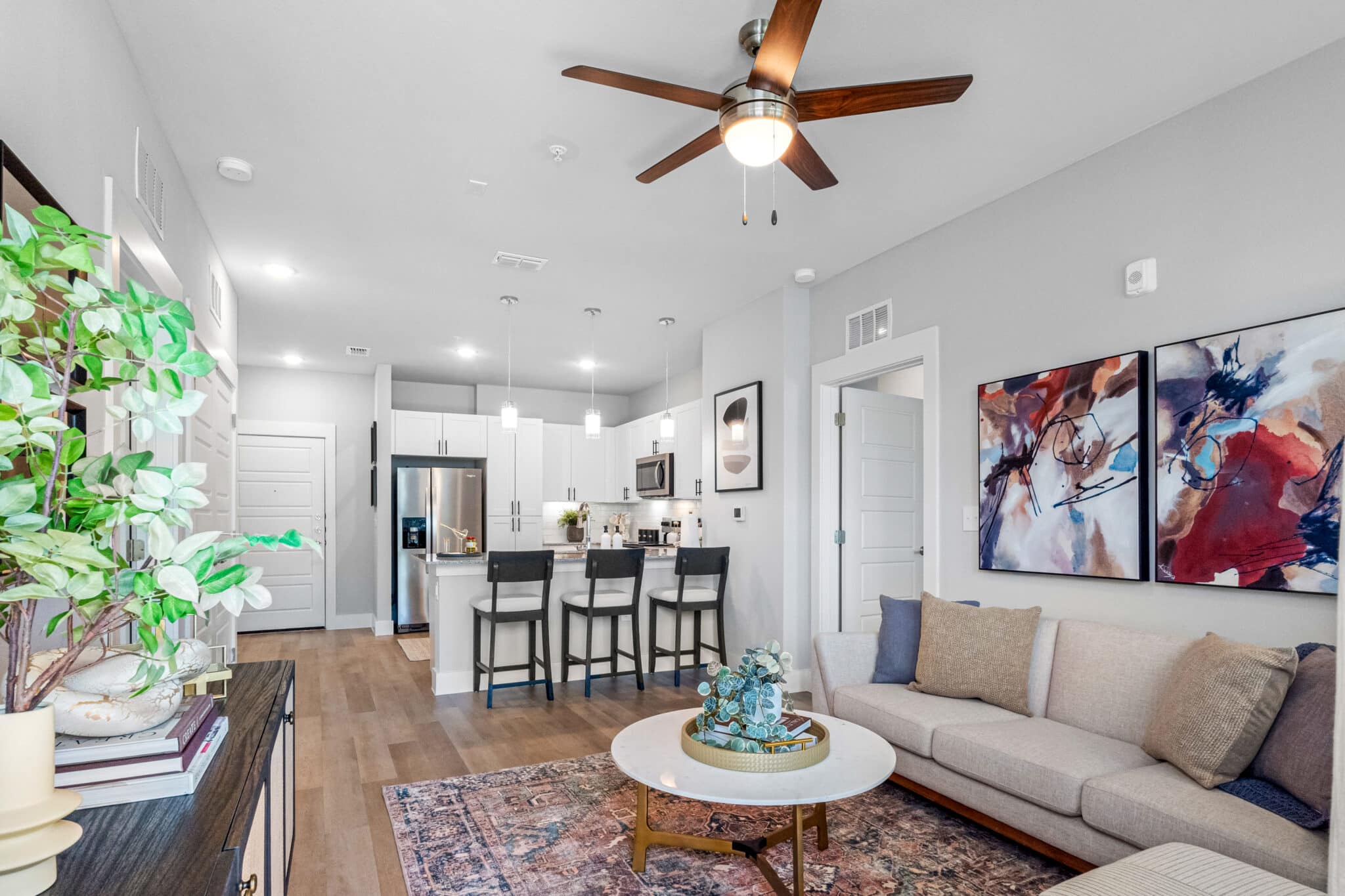 Living Area and Kitchen