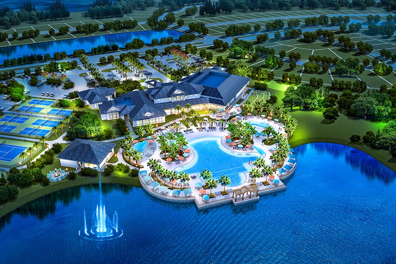 Rendering of an aerial view of Del Webb Sunbridge in St. Cloud, Florida.