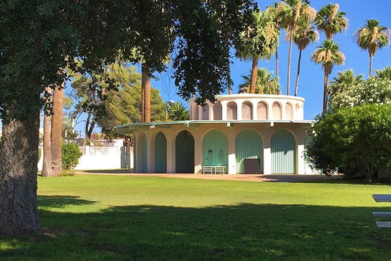 A community building on the grounds of Golden Keys in Scottsdale, Arizona.